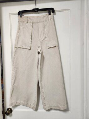 YFB Young Fabulous & Broke Wide Leg Utility Pants Beige M